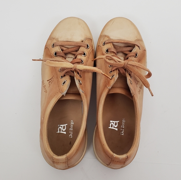 Del Borgo Leather Sneakers Womens Size EU 37 / US 7.5 - Picture 7 of 8